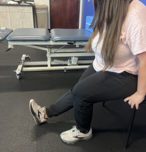 Seated Hamstring Stretch for knee pain